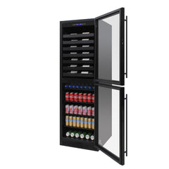 Vinotemp Butler Series Dual-Zone Wine and Beverage Cooler, 98 Bottle or 200 12 oz Can Capacity, in Black EL-100WBC-TS