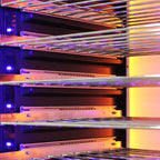 Vinotemp Backlit Series Commercial 168 Single-Zone Wine Cooler, Left Hinge, 141 Bottle Capacity, in Black EL-168COMM