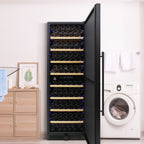 Vinotemp Garage 168 Dual-Zone Wine Cooler, 203 Bottle Capacity, in Black EL-168GFEB
