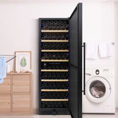 Vinotemp Garage 168 Dual-Zone Wine Cooler, 203 Bottle Capacity, in Black EL-168GFEB