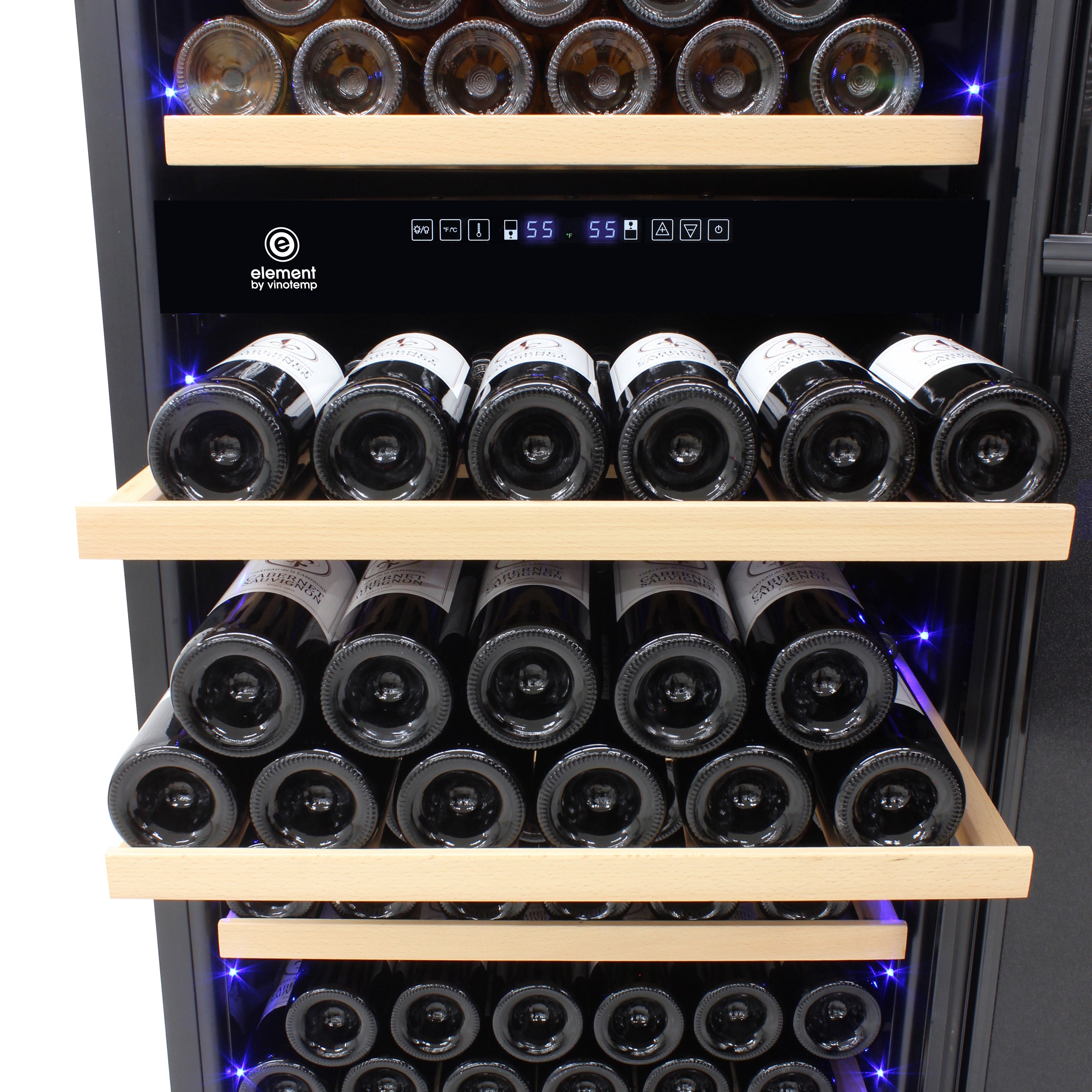 Vinotemp Garage 168 Dual-Zone Wine Cooler, 203 Bottle Capacity, in Black EL-168GFEB