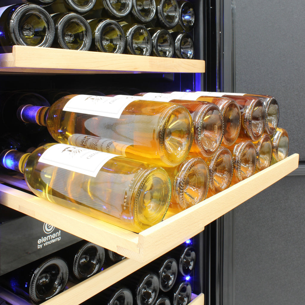 Vinotemp Garage 168 Dual-Zone Wine Cooler, 203 Bottle Capacity, in Black EL-168GFEB