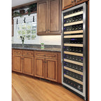 Vinotemp Connoisseur Series 168 Dual-Zone Wine Cooler, 215 Bottle Capacity, in Stainless Steel EL-168WCST