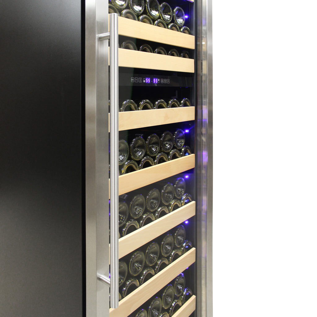 Vinotemp Connoisseur Series 168 Dual-Zone Wine Cooler, 215 Bottle Capacity, in Stainless Steel EL-168WCST