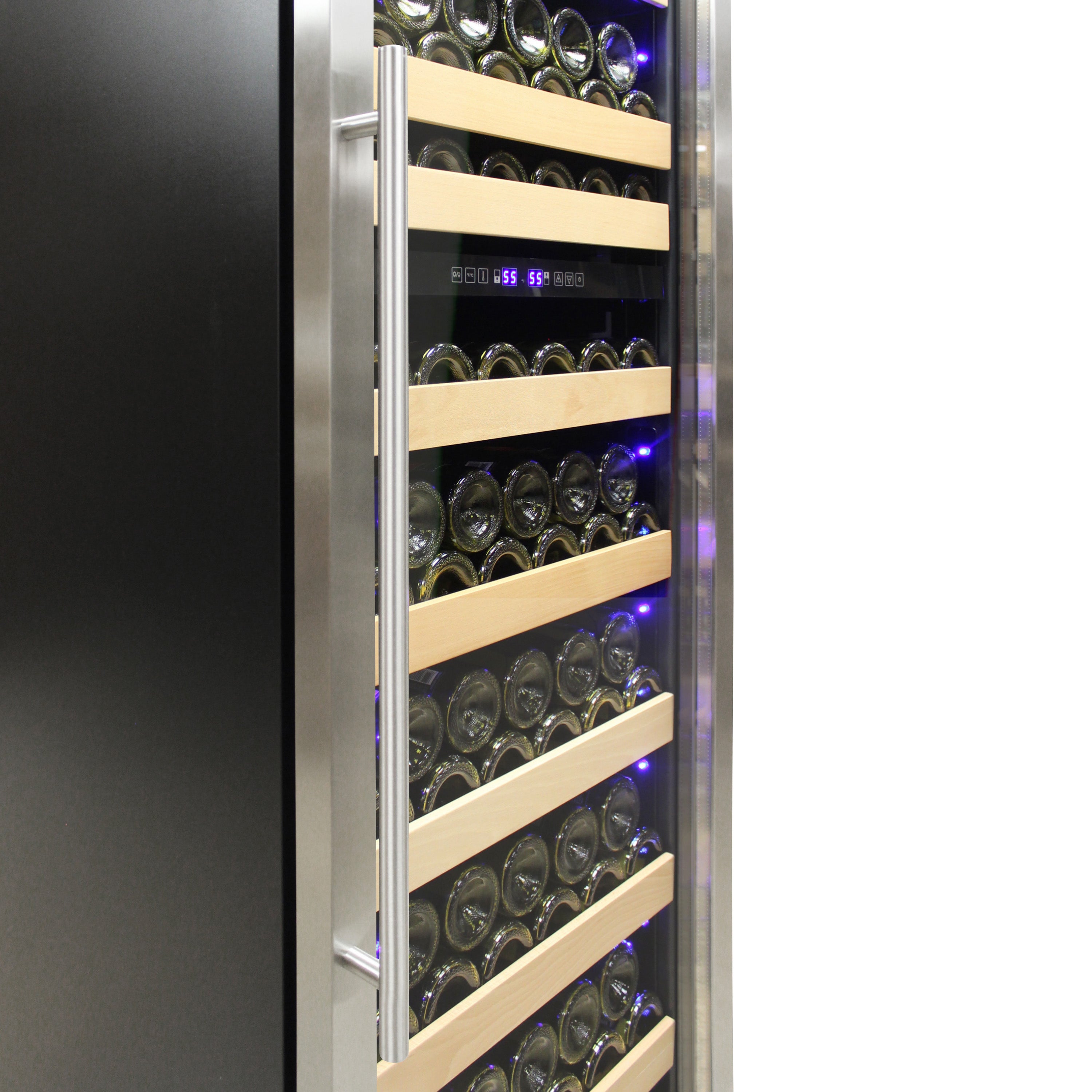 Vinotemp Connoisseur Series 168 Dual-Zone Wine Cooler, 215 Bottle Capacity, in Stainless Steel EL-168WCST