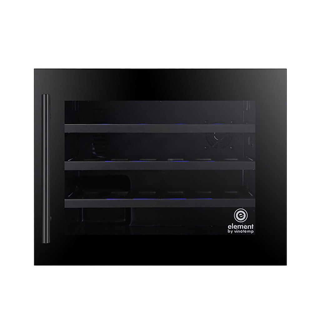 Vinotemp Wall-Mounted Single-Zone Wine Cooler, 24 Bottle Capacity, in Black EL-24WCUB