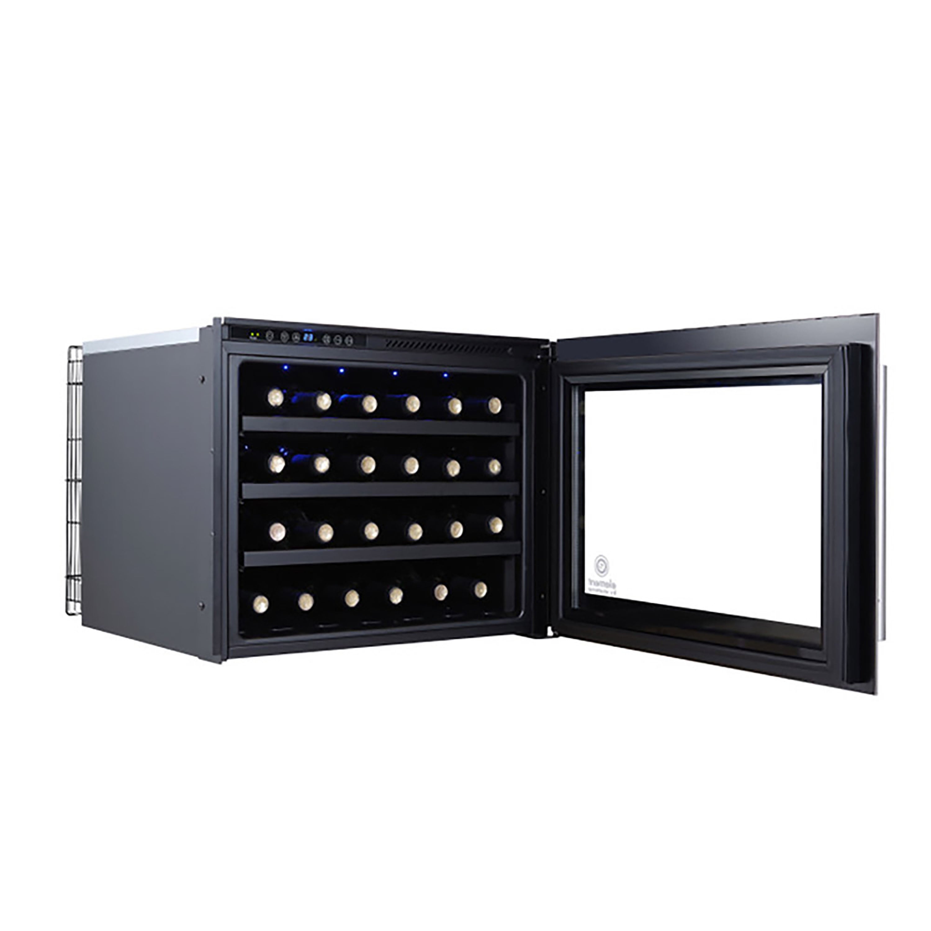 Vinotemp Wall-Mounted Single-Zone Wine Cooler, 24 Bottle Capacity, in Black EL-24WCUB