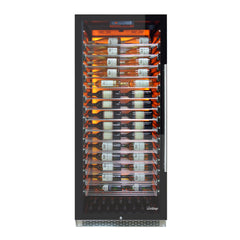Vinotemp Backlit Series Commercial 300 Wine Cooler, Left Hinge, 188 Bottle Capacity, in Black EL-300COMM-L