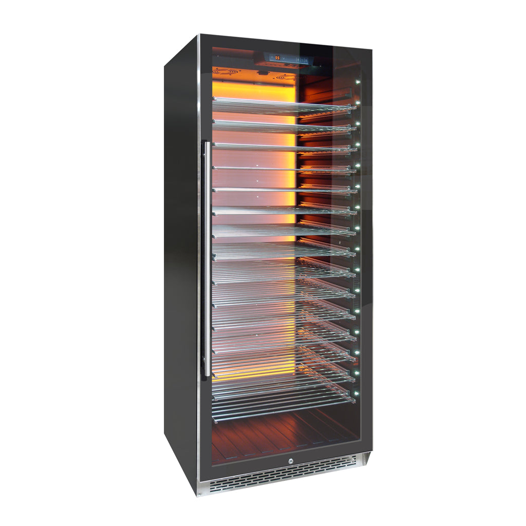 Vinotemp Backlit Series Commercial 300 Wine Cooler, Right Hinge, 188 Bottle Capacity, in Black EL-300COMM