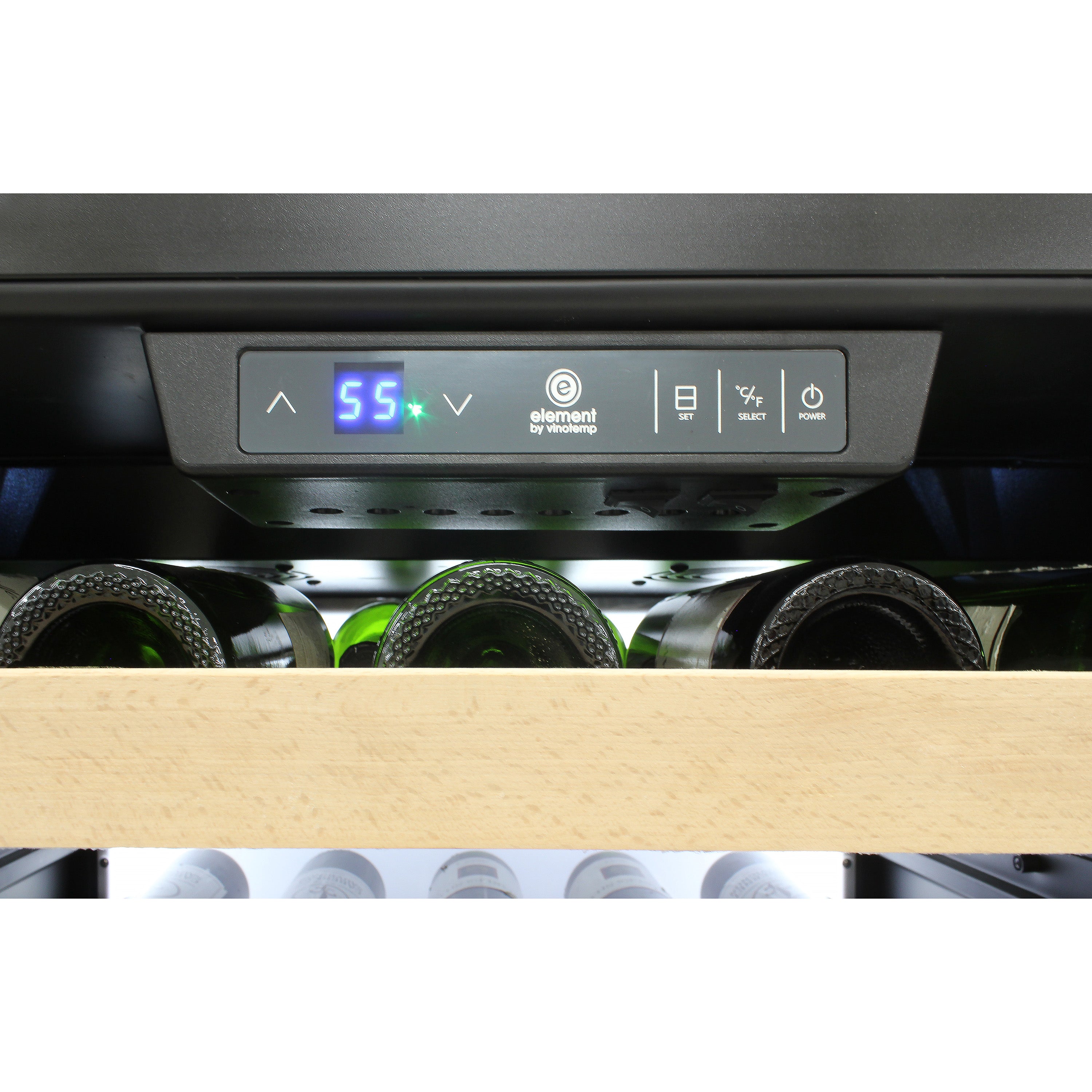 Vinotemp White Backlit Panel Single-Zone Wine Cooler, 173 Bottle Capacity, in Stainless Steel EL-300DSWL