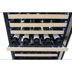 Vinotemp White Backlit Panel Single-Zone Wine Cooler, 173 Bottle Capacity, in Stainless Steel EL-300DSWL