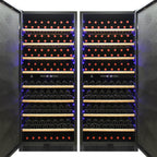 Vinotemp 300-Bottle Garage Wine Cooler with Dual Zone Cooling &amp; Digital Control Panel, in Black EL-300GFEBRR
