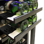 Vinotemp Connoisseur Series Dual-Zone 30" Wine and Beverage Cooler, 33 Bottles and 101 12 oz Can Capacity, in Black EL-30SWCB2D