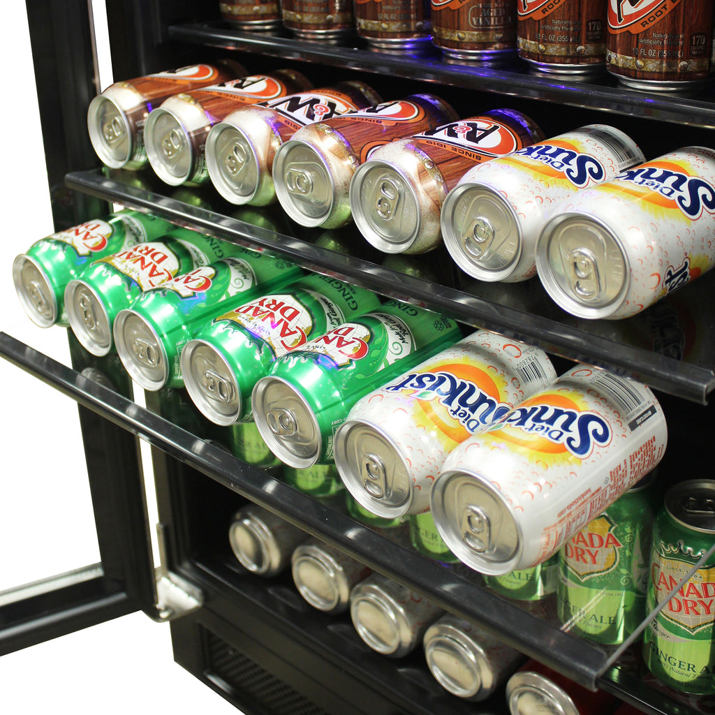 Vinotemp Connoisseur Series 46 Single-Zone Beverage Cooler, Left Hinge, 161 12 oz Can Capacity, in Stainless Steel EL-46WCBC-L