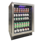 Vinotemp Connoisseur Series 46 Single-Zone Beverage Cooler, Left Hinge, 161 12 oz Can Capacity, in Stainless Steel EL-46WCBC-L