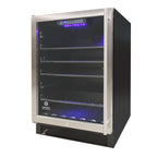 Vinotemp Connoisseur Series 46 Single-Zone Beverage Cooler, Left Hinge, 161 12 oz Can Capacity, in Stainless Steel EL-46WCBC-L