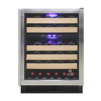 Vinotemp Connoisseur Series 46 Dual-Zone Wine Cooler, Right Hinge, 46 Bottle Capacity, in Stainless Steel EL-46WCST