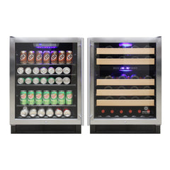 Vinotemp Connoisseur Series 46 Dual-Zone Wine Cooler, Right Hinge, 46 Bottle Capacity, in Stainless Steel EL-46WCST