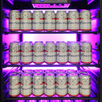 Vinotemp Backlit Series Commercial Beverage Cooler, Left Hinge, 117 Can Capacity, in Black EL-54BCCOMM-L