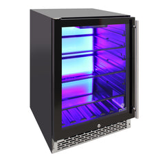 Vinotemp Backlit Series Commercial Beverage Cooler, Left Hinge, 117 Can Capacity, in Black EL-54BCCOMM-L