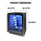 Vinotemp Backlit Series Commercial Single-Zone Wine Cooler, 41 Bottle Capacity, in Black EL-54COMM