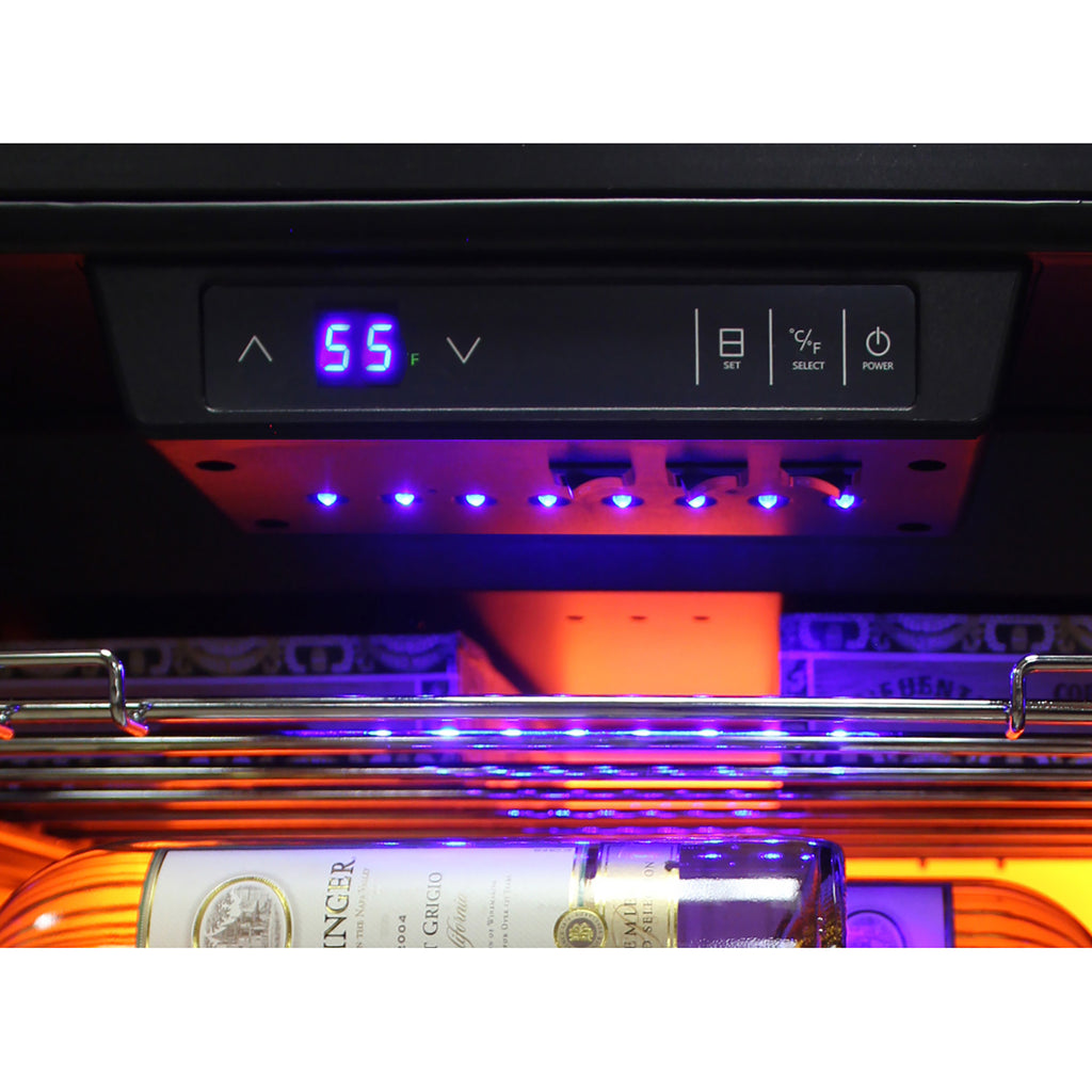 Vinotemp Backlit Series Commercial Single-Zone Wine Cooler, 41 Bottle Capacity, in Black EL-54COMM