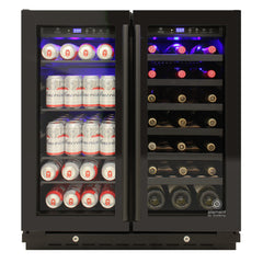 Vinotemp Butler Series Wine and Beverage Cooler, 33 Bottle and 101 12 oz Can Capacity, in Black  EL-BWC101-01