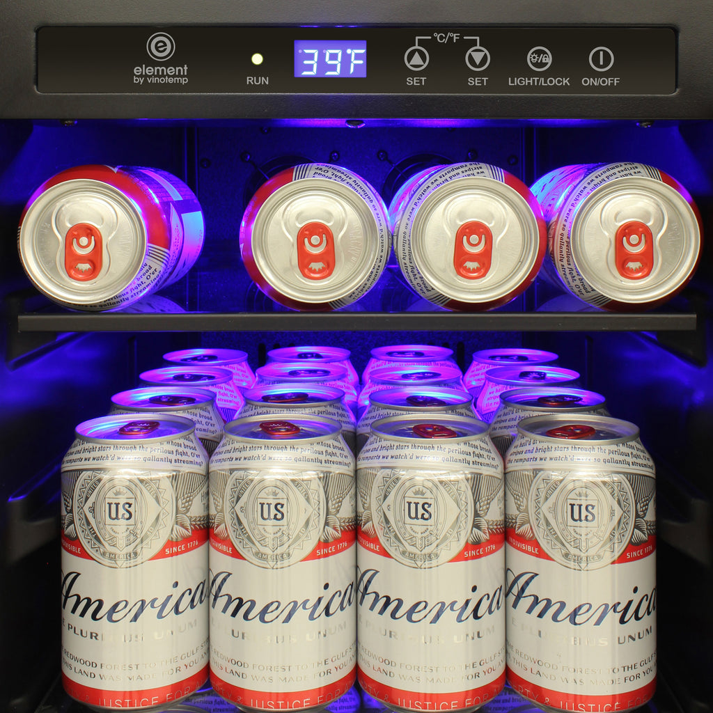 Vinotemp Butler Series Wine and Beverage Cooler, 33 Bottle and 101 12 oz Can Capacity, in Black  EL-BWC101-01