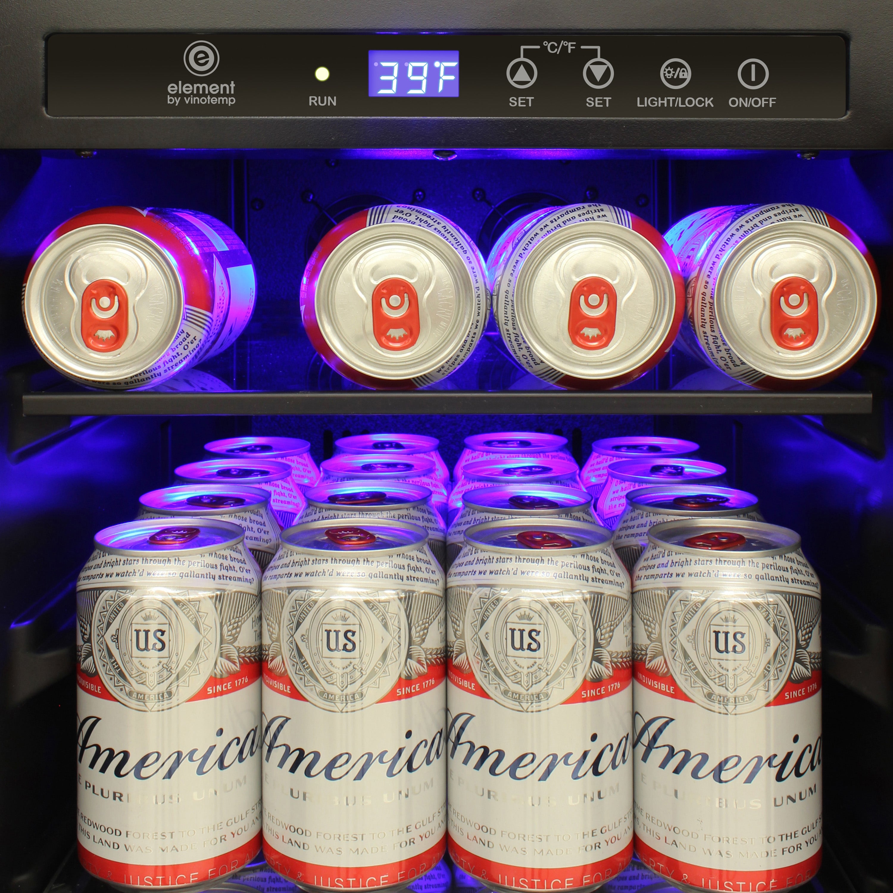 Vinotemp Butler Series Wine and Beverage Cooler, 33 Bottle and 101 12 oz Can Capacity, in Black  EL-BWC101-01