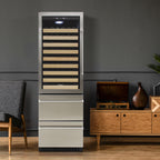 Vinotemp Connoisseur Series Dual-Zone Wine and 2 Drawer Beverage Cooler, 108 Bottles and 100 12 oz Can Capacity, in Stainless Steel EL-BWC108-SS-L