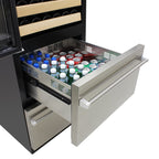 Vinotemp Connoisseur Series Dual-Zone Wine and 2 Drawer Beverage Cooler, 108 Bottles and 100 12 oz Can Capacity, in Stainless Steel EL-BWC108-SS-L