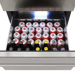 Vinotemp Connoisseur Series Dual-Zone Wine and 2 Drawer Beverage Cooler, 108 Bottles and 100 12 oz Can Capacity, in Stainless Steel EL-BWC108-SS-L
