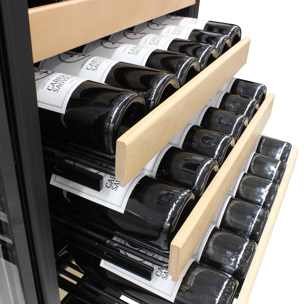 Vinotemp Connoisseur Series Dual-Zone Wine and 2 Drawer Beverage Cooler, 108 Bottles and 100 12 oz Can Capacity, in Stainless Steel EL-BWC108-SS-L