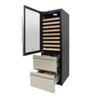 Vinotemp Connoisseur Series Dual-Zone Wine and 2 Drawer Beverage Cooler, 108 Bottles and 100 12 oz Can Capacity, in Stainless Steel EL-BWC108-SS-L