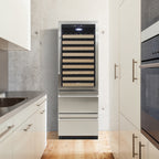 Vinotemp Connoisseur Series Dual-Zone Wine and 2 Drawer Beverage Cooler, 108 Bottles and 100 12 oz Can Capacity, in Stainless Steel EL-BWC108-SS-L