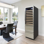 Vinotemp Connoisseur Series Dual-Zone Wine and 2 Drawer Beverage Cooler, 108 Bottles and 100 12 oz Can Capacity, in Stainless Steel EL-BWC108-SS-L