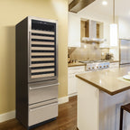 Vinotemp Connoisseur Series Dual-Zone Wine and 2 Drawer Beverage Cooler, 108 Bottles and 100 12 oz Can Capacity, in Stainless Steel EL-BWC108-SS-L