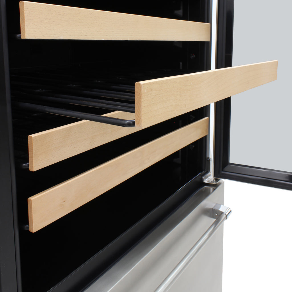 Vinotemp Connoisseur Series Triple-Zone Wine and 2 Drawer Beverage Cooler, 135 Bottle Capacity, in Stainless Steel EL-BWC30TB-S