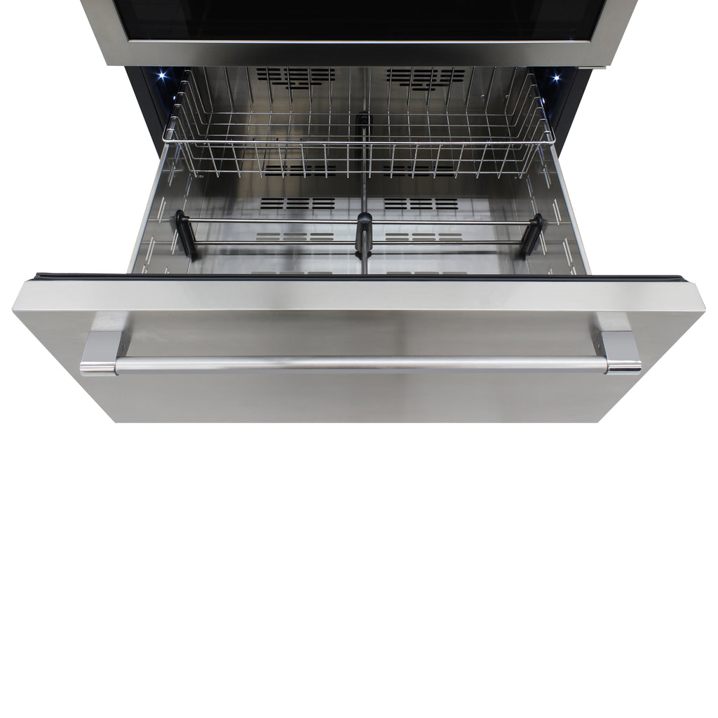 Vinotemp Connoisseur Series Triple-Zone Wine and 2 Drawer Beverage Cooler, 135 Bottle Capacity, in Stainless Steel EL-BWC30TB-S