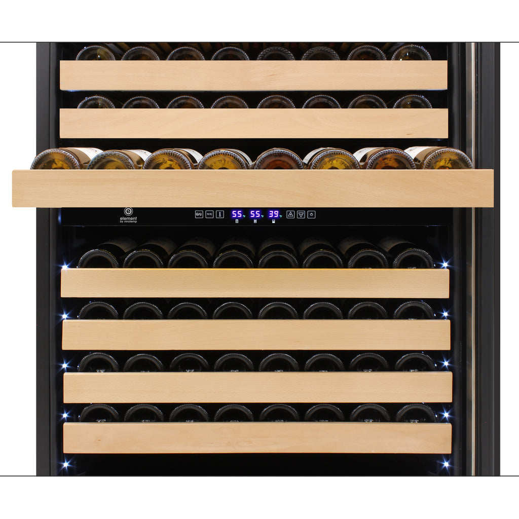 Vinotemp Connoisseur Series Triple-Zone Wine and 2 Drawer Beverage Cooler, 135 Bottle Capacity, in Stainless Steel EL-BWC30TB-S