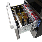 Vinotemp Connoisseur Series Triple-Zone Wine and 2 Drawer Beverage Cooler, 135 Bottle Capacity, in Stainless Steel EL-BWC30TB-S
