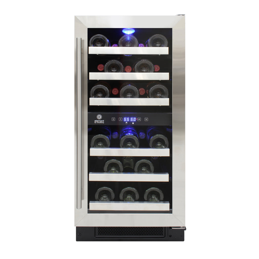 Vinotemp Connoisseur Series Compact 28-Bottle Dual-Zone Wine Cooler EL-WCU113-03