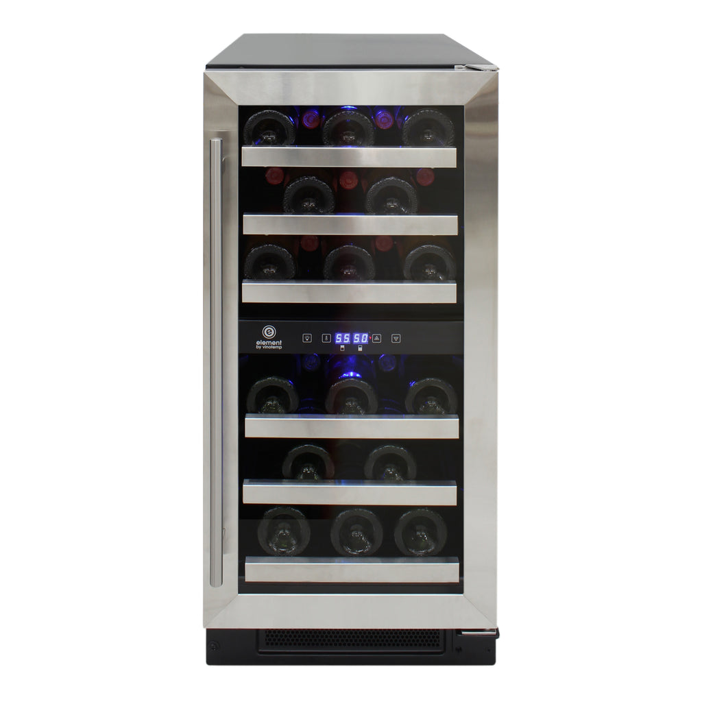 Vinotemp Connoisseur Series Compact 28-Bottle Dual-Zone Wine Cooler EL-WCU113-03