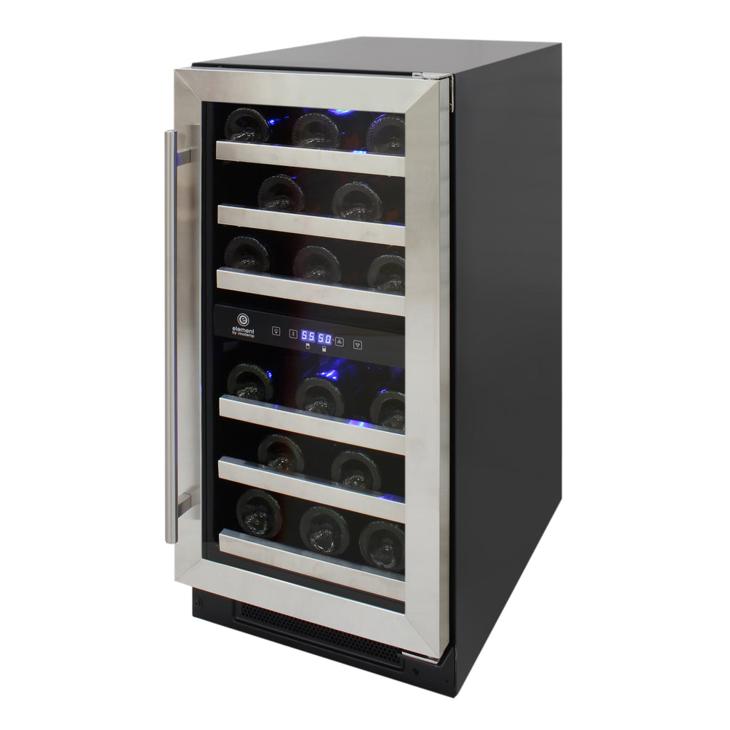 Vinotemp Connoisseur Series Compact 28-Bottle Dual-Zone Wine Cooler EL-WCU113-03