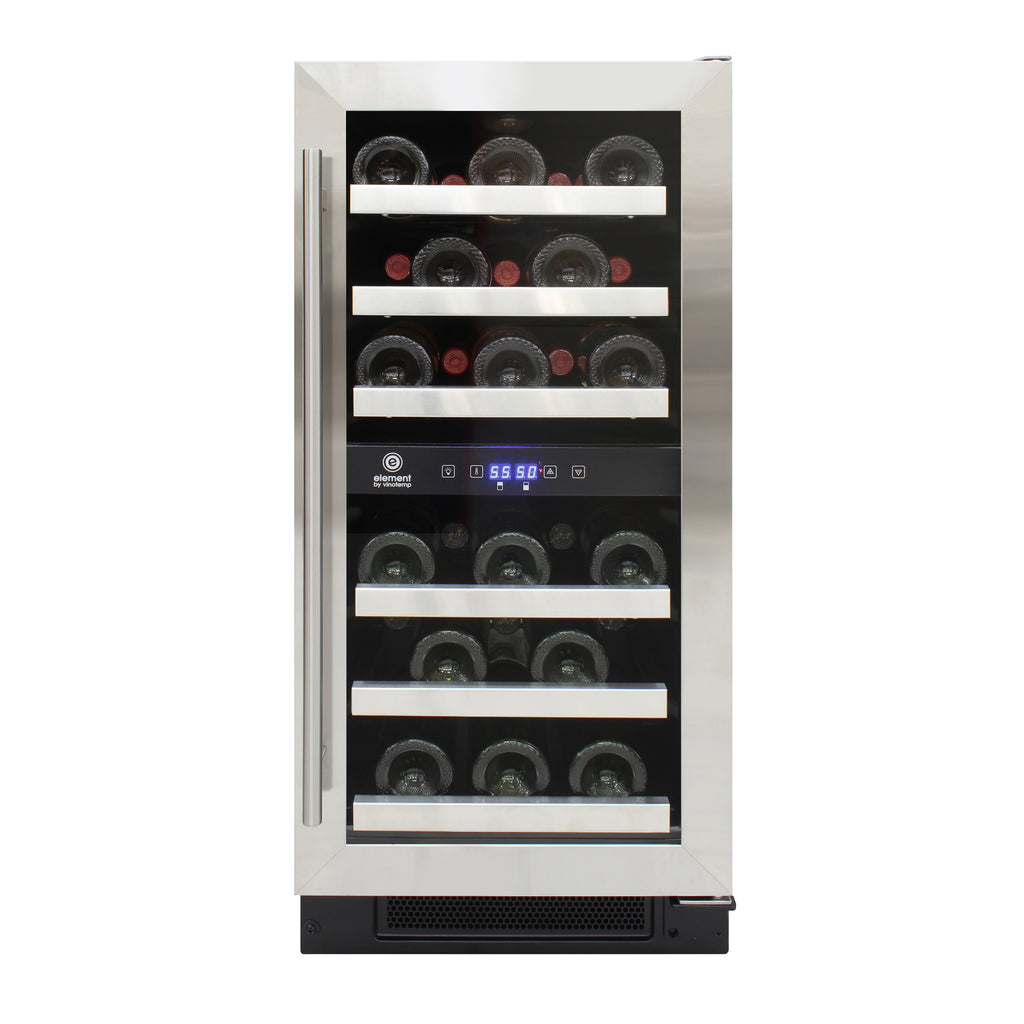 Vinotemp Connoisseur Series Compact 28-Bottle Dual-Zone Wine Cooler EL-WCU113-03