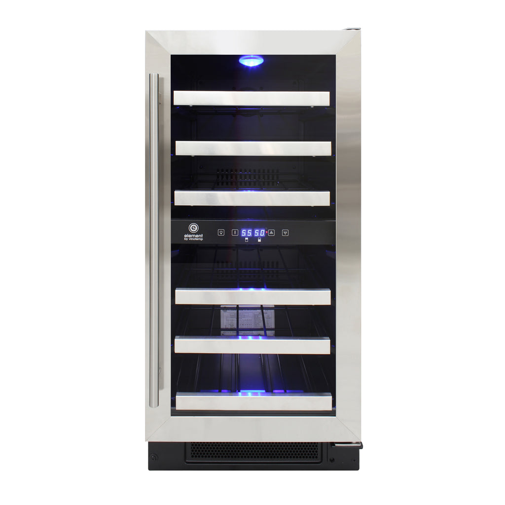 Vinotemp Connoisseur Series Compact 28-Bottle Dual-Zone Wine Cooler EL-WCU113-03