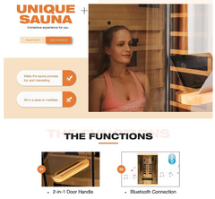 EROMMY Infrared Sauna 2 Person with Chromotherapy Heater for Home or Gym EY-WGAH002MS