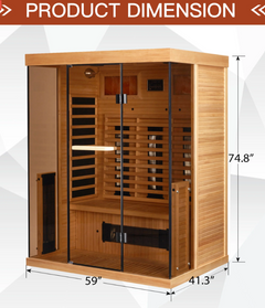 EROMMY Infrared Sauna 3 Person with Full Spectrum Heaters for Home or Gym  EY-WGAH003MS