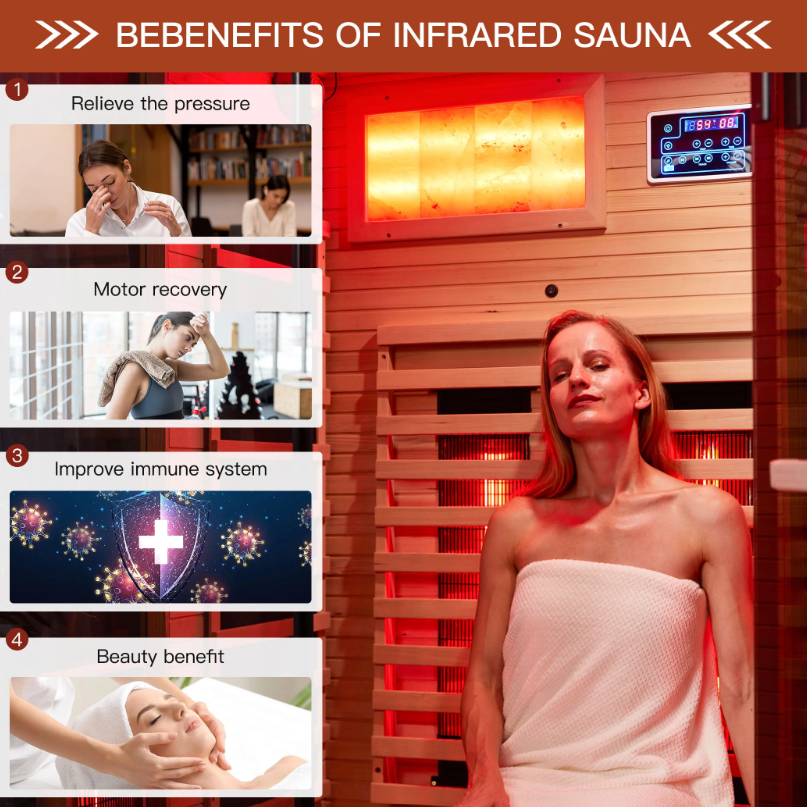 EROMMY Infrared Sauna 3 Person with Full Spectrum Heaters for Home or Gym  EY-WGAH003MS