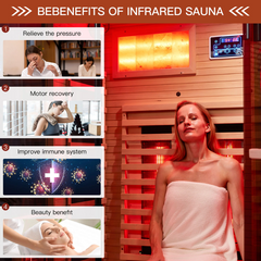 EROMMY Infrared Sauna 3 Person with Full Spectrum Heaters for Home or Gym  EY-WGAH003MS